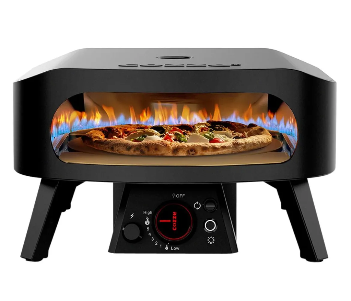Cozze Gas-Pizzaofen Rotate Black Edition, inkl. Pizzastein, 34,5 cm (13"), ca. B50/H29,5/T50 cm
