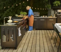 Cozze Outdoor-Küche Außentisch mit Edelstahlspüle, inkl. Wasserhahn, ca. B93,5/H90/T60 cm