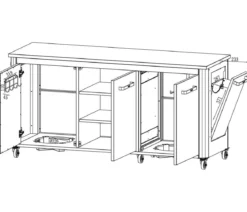 Cozze Outdoor-Küche, ca. B180/H90/T60 cm