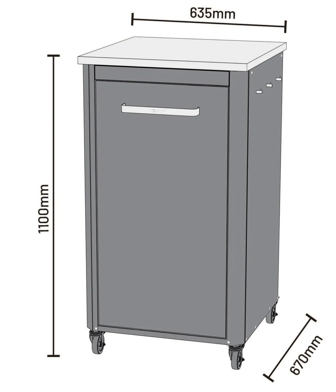 Cozze Outdoor-Küche 60, ca. B60/H110/T60 cm