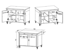 Cozze Outdoor-Küche 90, ca. B90/H70/T60 cm