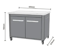 Cozze Outdoor-Küche 90, ca. B90/H70/T60 cm