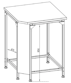 Cozze Outdoor-Küche Eck-Tisch, ca. B60/H90/T60 cm