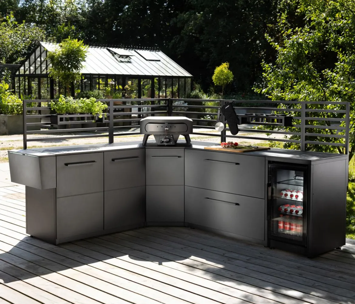 Cozze Outdoor-Küche Rückwand Eckmodul Elements, ca. B90/H75/T2,5 cm