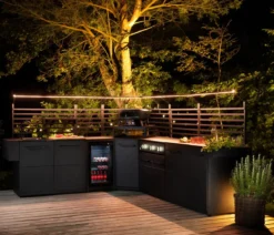 Cozze Outdoor-Küche Rückwand Eckmodul Elements, ca. B90/H75/T2,5 cm
