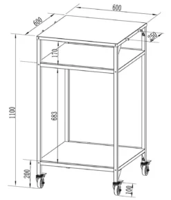 Cozze Outdoor-Küche Tisch 60, ca. B60/H110/T60 cm