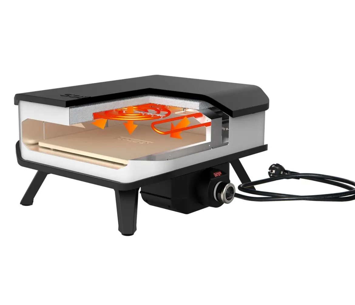 Cozze Pizzaofen elektrisch 42 cm (17"), inkl. Pizzastein & Hitzeschild, ca. B61/H31/T61 cm