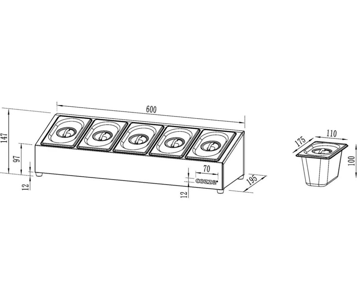 Cozze Topping-Station, ca. B60/H13,5/T19,5 cm