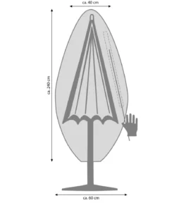 Dehner Abdeckhaube für Ampelschirme, grau, ca. B60/H240 cm