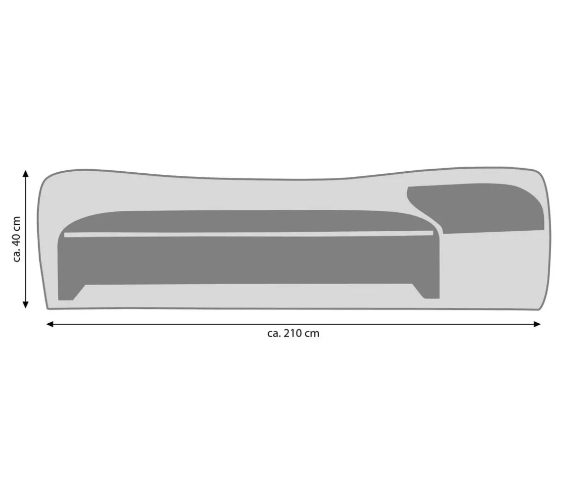 Dehner Abdeckhaube für Liegen, 75x40x210 cm, grau
