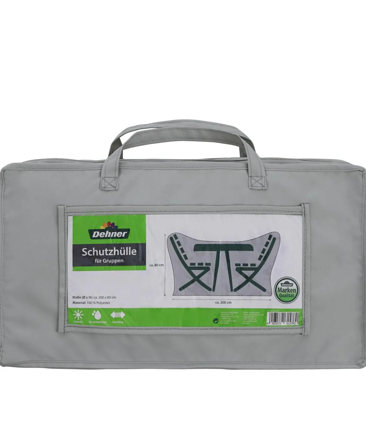 Dehner Abdeckhaube für runde Sitzgruppen, Ø 200x80 cm, grau