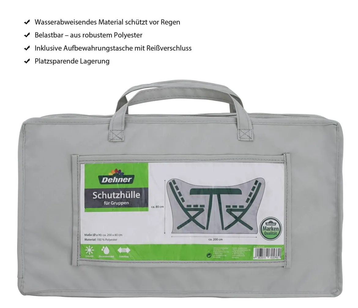 Dehner Abdeckhaube für runde Sitzgruppen, Ø 200x80 cm, grau