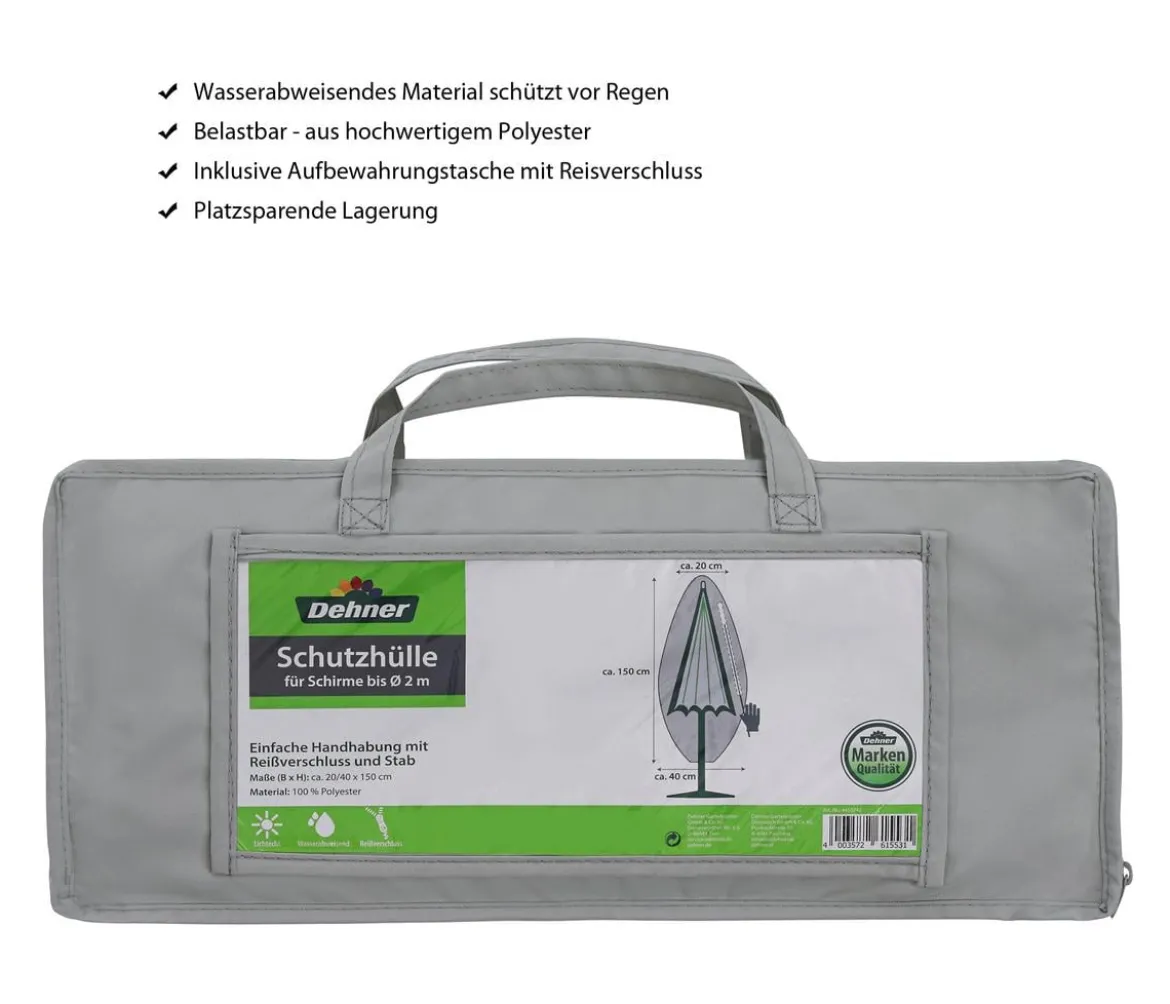 Dehner Abdeckhaube für Schirme bis 2 m, grau