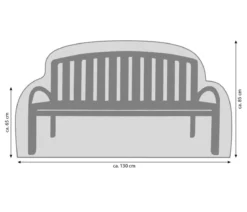 Dehner Abdeckhaube für 2-Sitzer Bank, grau, ca. B130/H85/T65 cm
