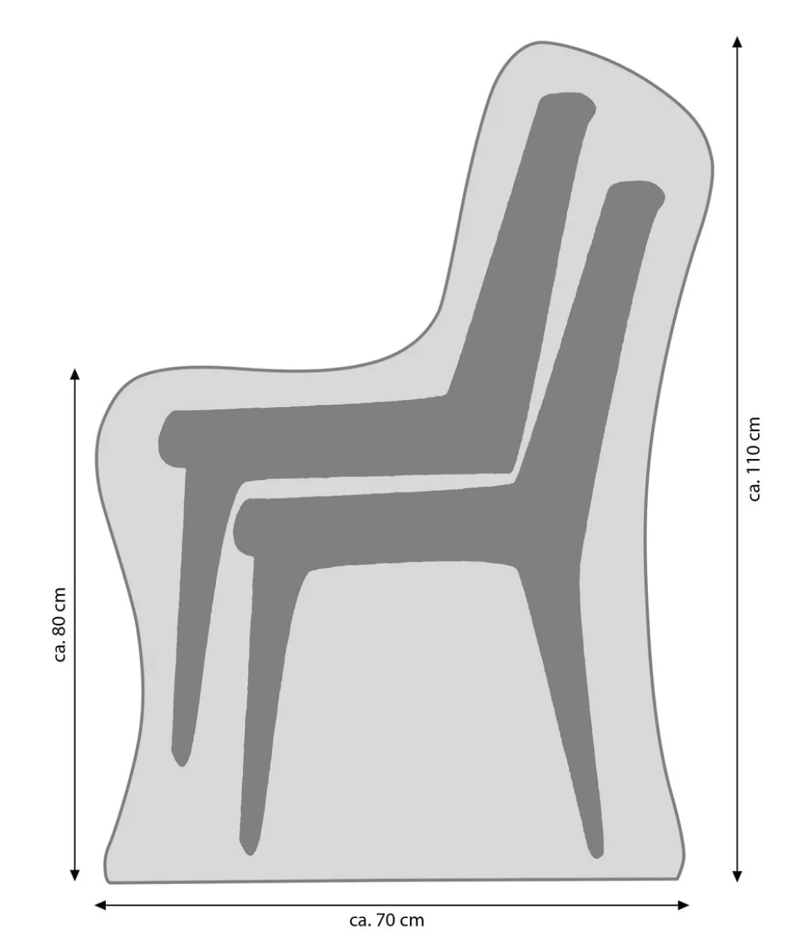 Dehner Abdeckhaube für Stühle, grau, ca. B70/H110/T70 cm