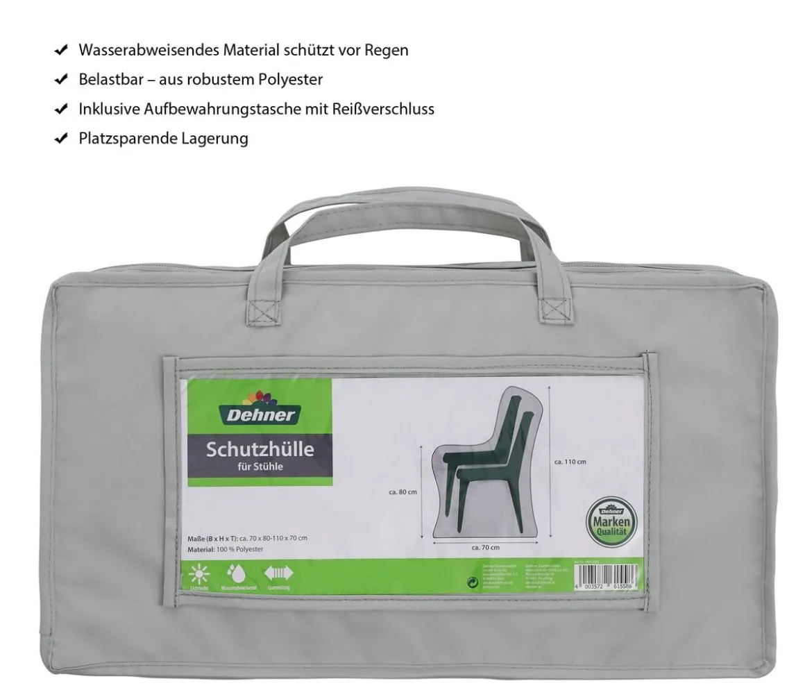 Dehner Abdeckhaube für Stühle, grau, ca. B70/H110/T70 cm
