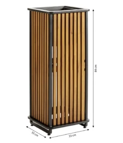 Dehner Akazienholz-Pflanzkasten Boston, quadratisch, ca. B33/H84/T33 cm