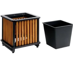 Dehner Akazienholz-Pflanzkasten Boston, quadratisch, ca. B33/H33/T33 cm