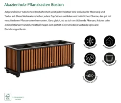 Dehner Akazienholz-Pflanzkasten Boston, rechteckig, ca. B86 cm