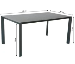 Dehner Alutisch Cleveland, ca. B160/H75/T90 cm