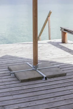Dehner Ampelschirm Zypern, Holzoptik, quadratisch, ca. B300/T300 cm