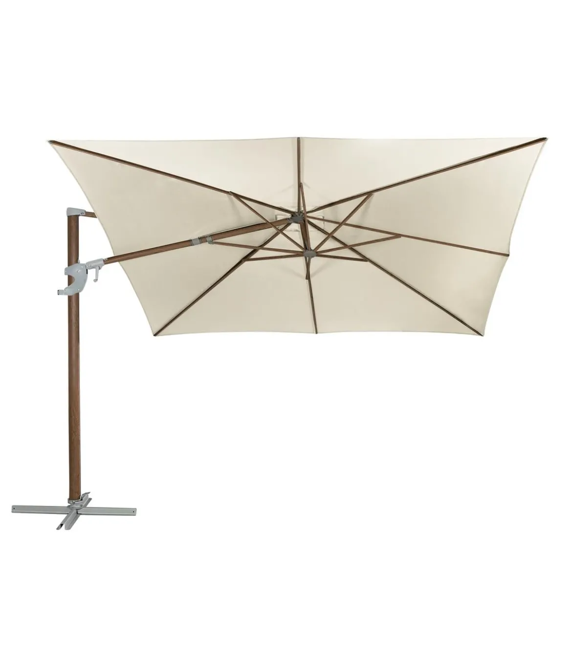 Dehner Ampelschirm Zypern, Holzoptik, quadratisch, ca. B300/T300 cm