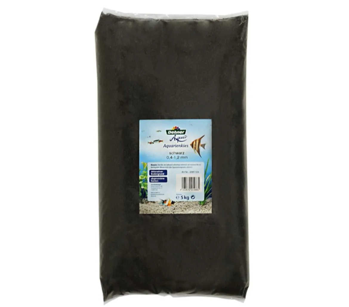 Dehner Aqua Aquariensand, schwarz, 0,4-1,2 mm, 5 kg