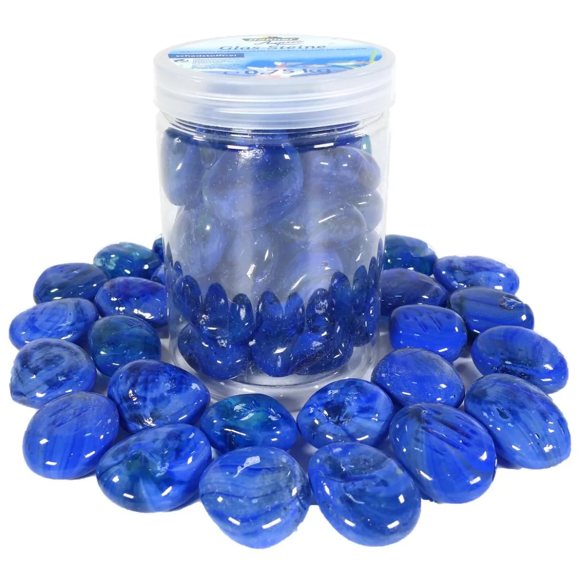 Dehner Aqua Aquariumdeko Glas-Steine, 750 g
