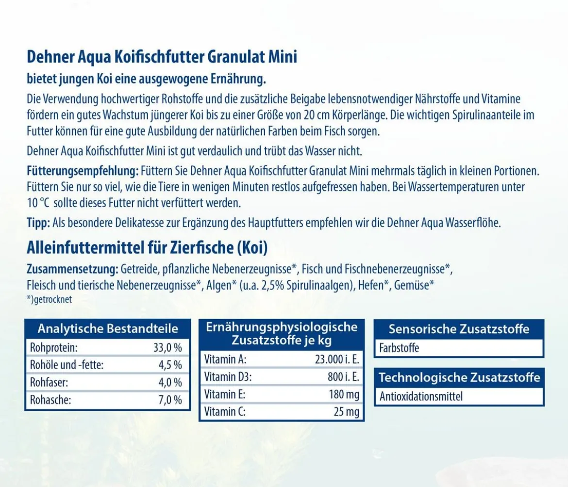 Dehner Aqua Koifischfutter Granulat Mini