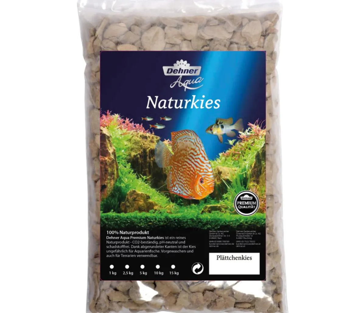 Dehner Aqua Premium Naturkies Plättchenkies, 8-16 mm