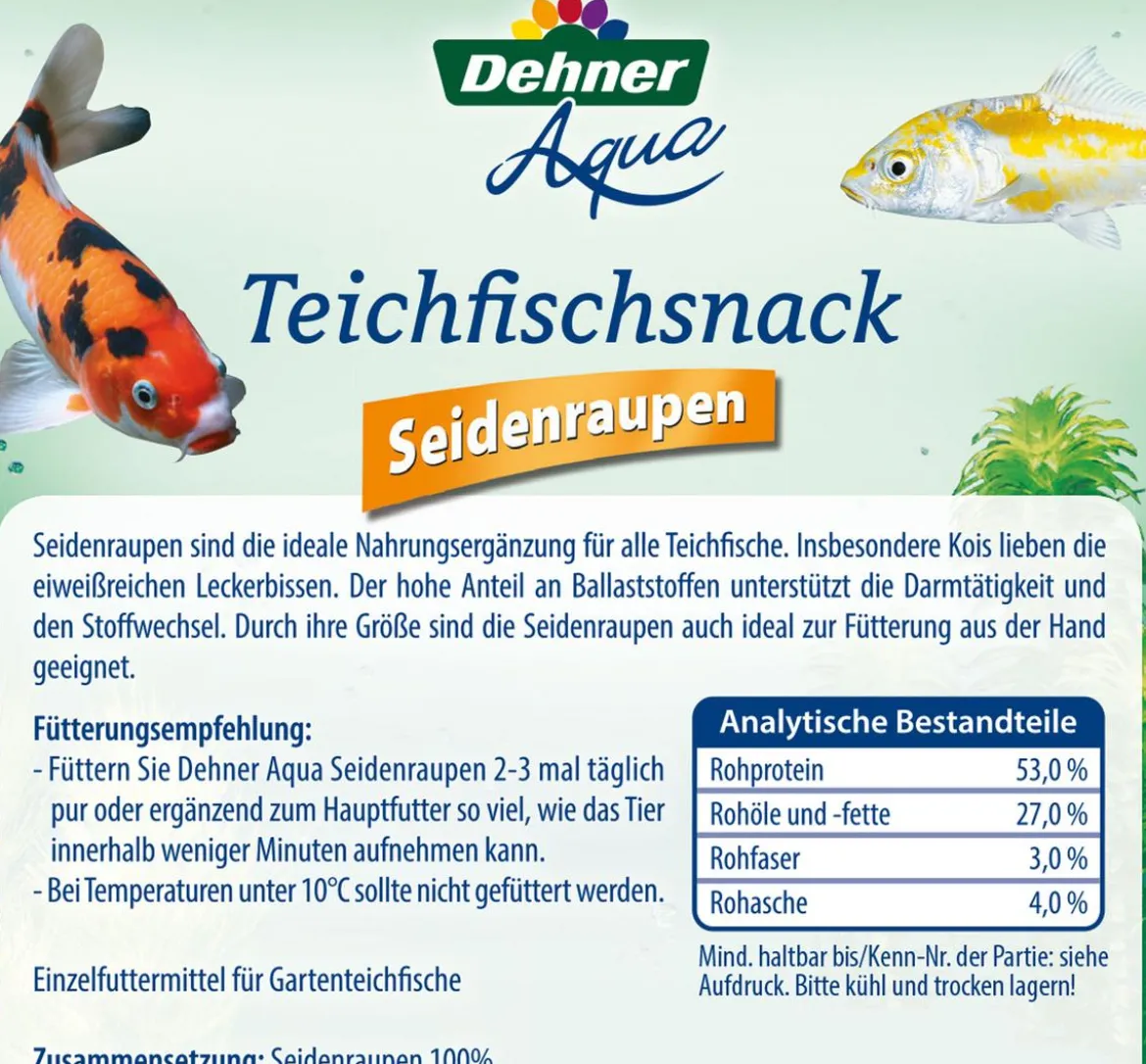 Dehner Aqua Teichfischsnack Seidenraupen, 300 g
