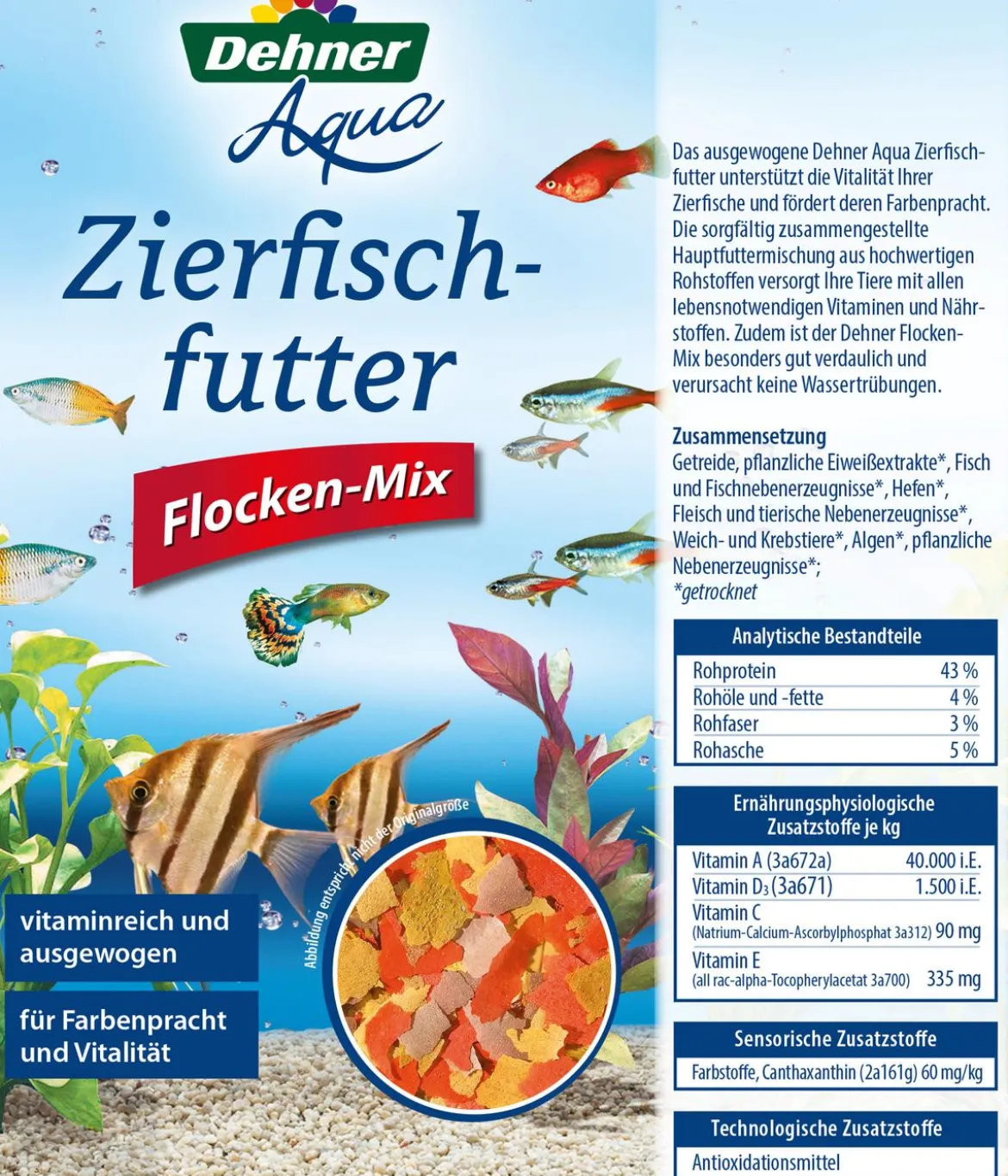 Dehner Aqua Zierfischfutter Flocken-Mix
