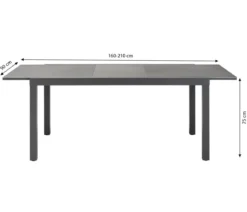 Dehner Ausziehtisch Chicago Dark, ca. B160-210/H75/T90 cm
