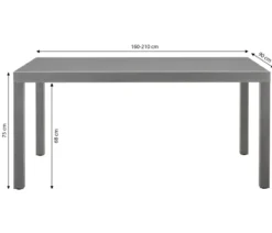 Dehner Ausziehtisch Chicago, ca. B160-210/H75/T90 cm
