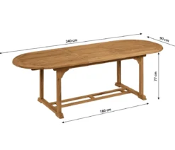 Dehner Ausziehtisch Havanna, ca. B180-240/H74/T90 cm