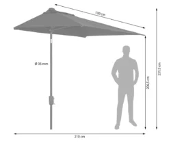 Dehner Balkonschirm Chios, rechteckig, ca. B210/T130 cm