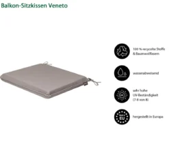 Dehner Balkon-Sitzkissen Veneto, ca. B45/H4/T40 cm
