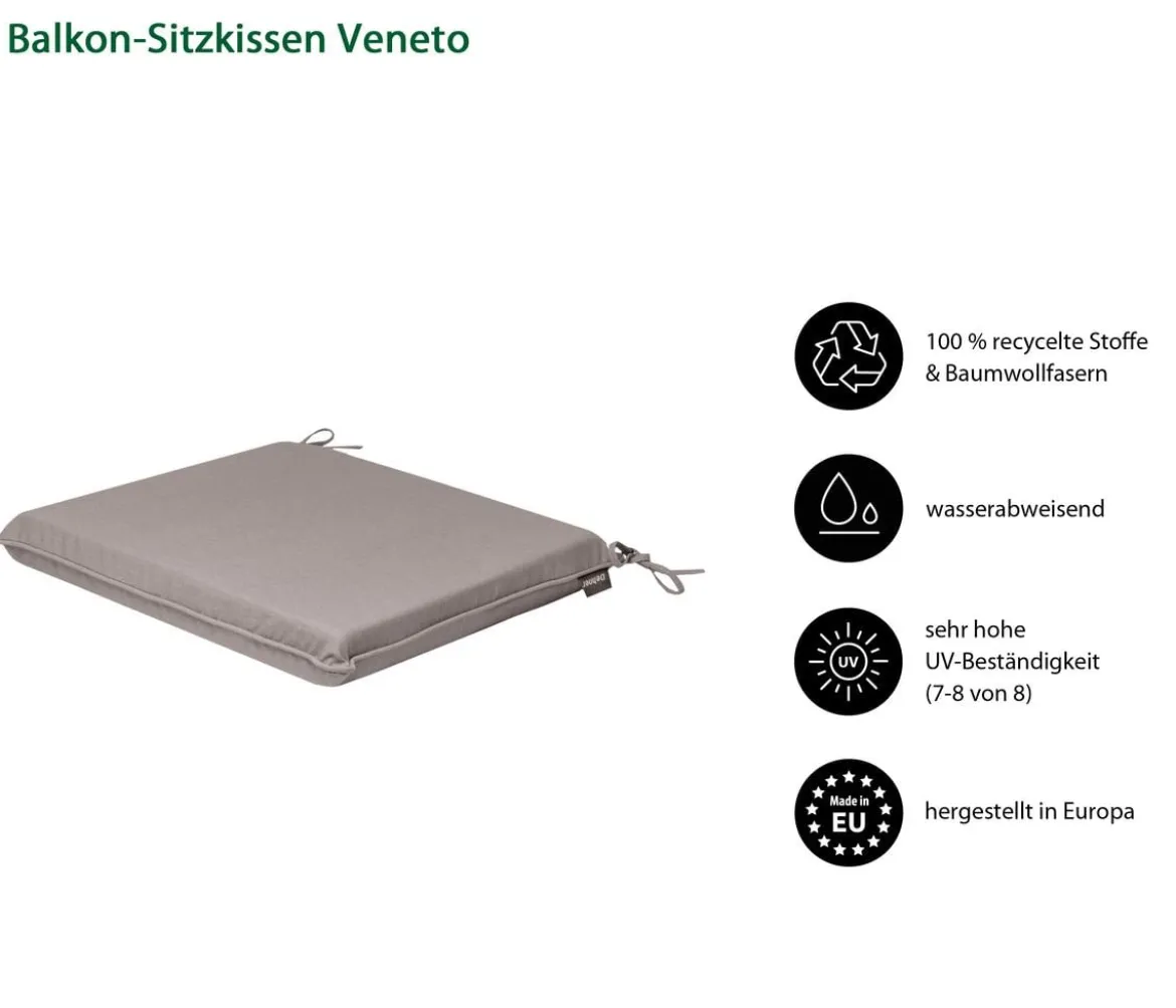Dehner Balkon-Sitzkissen Veneto, ca. B45/H4/T40 cm