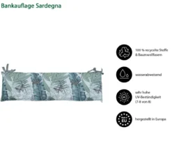 Dehner Bankauflage Sardegna 3-Sitzer, ca. B156/H6/T47 cm