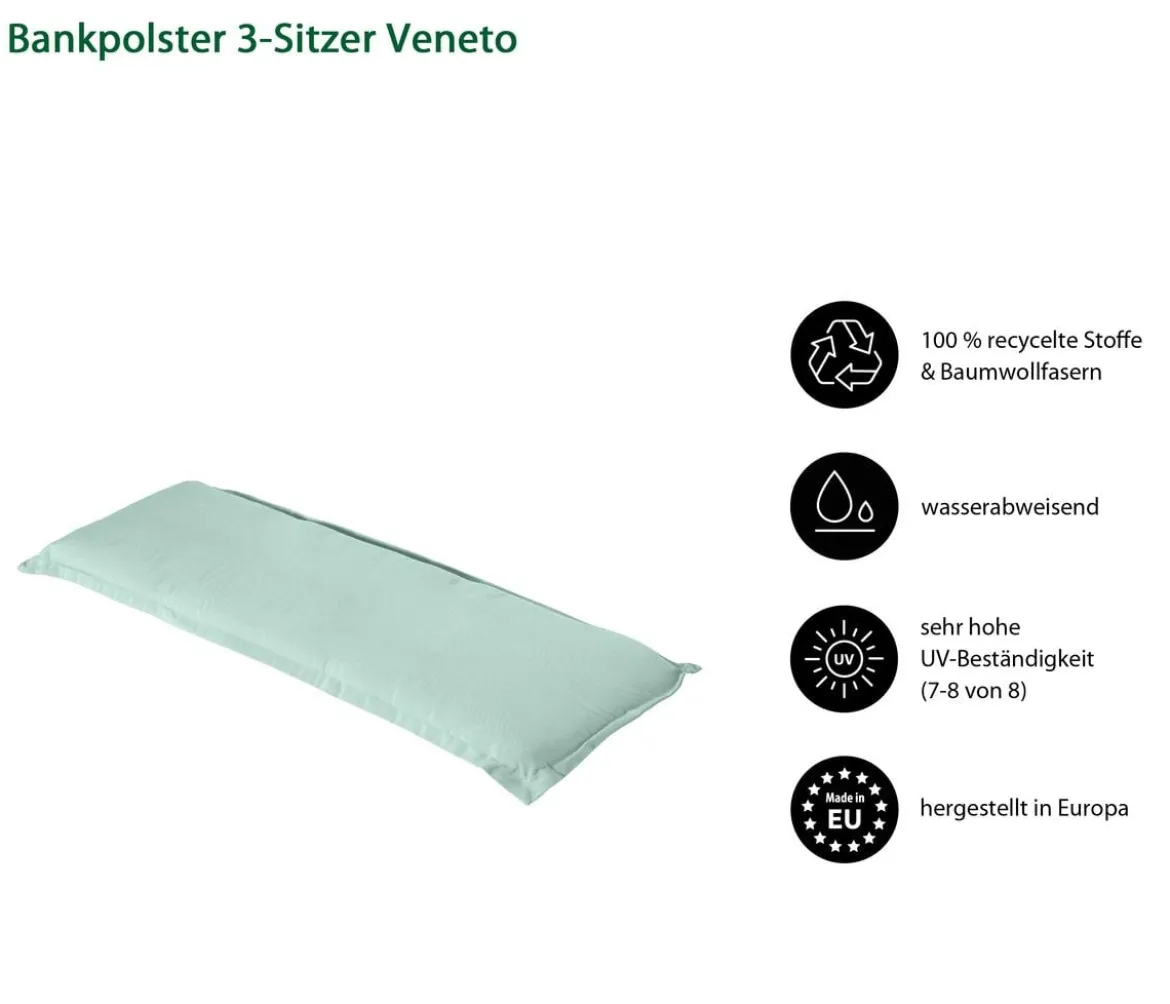 Dehner Bankauflage Veneto 3-Sitzer, ca. B156/H6/T47 cm