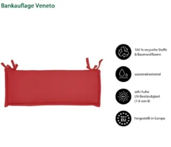 Dehner Bankauflage Veneto 3-Sitzer, ca. B156/H6/T47 cm
