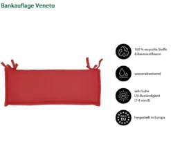 Dehner Bankauflage Veneto 2-Sitzer, ca. B116/H6/T47 cm
