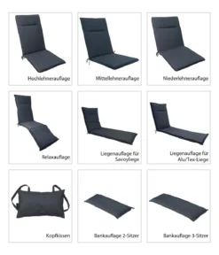 Dehner Bankauflage Veneto 2-Sitzer, ca. B116/H6/T47 cm
