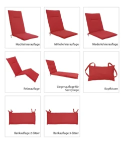 Dehner Bankauflage Veneto 2-Sitzer, ca. B116/H6/T47 cm
