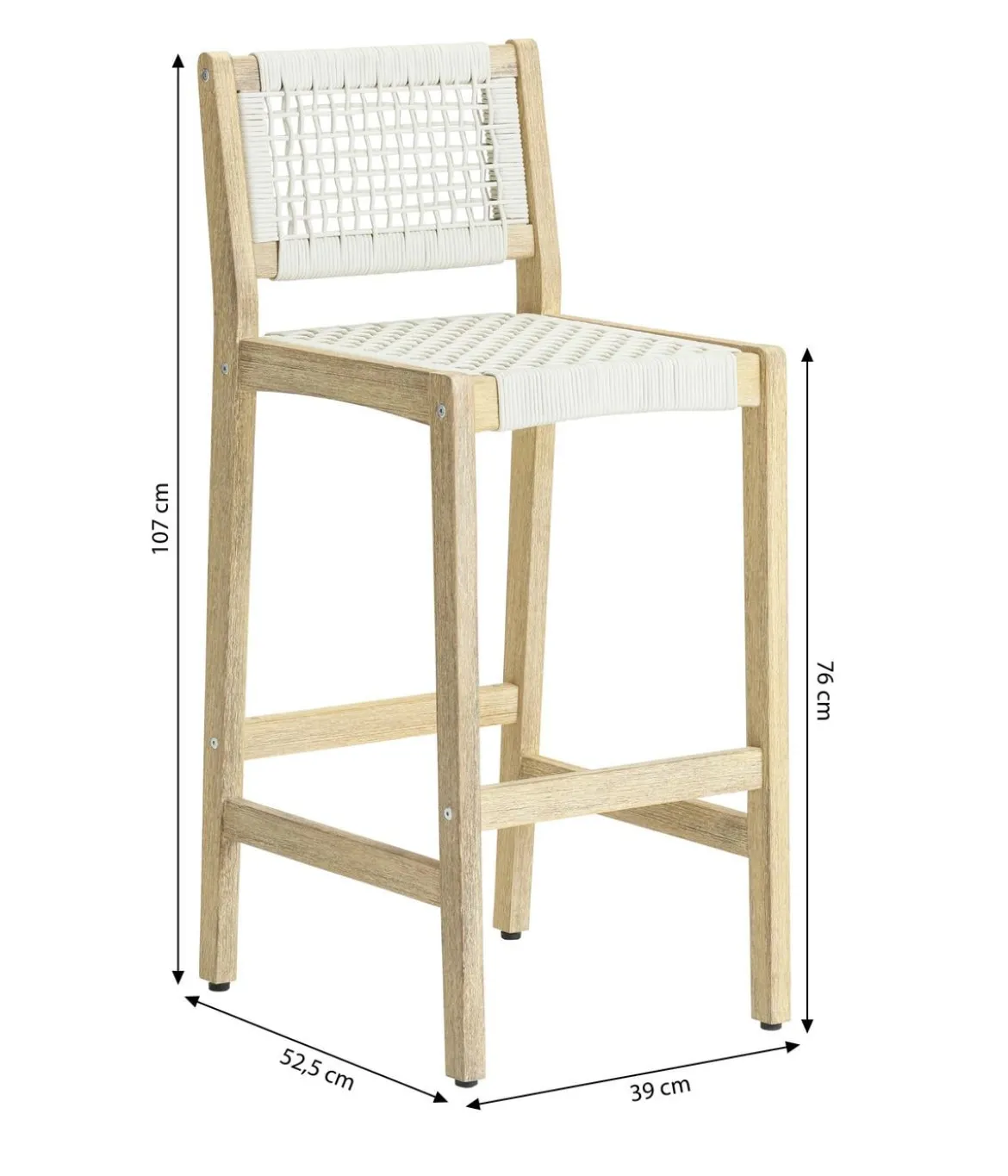Dehner Barstuhl Mauritius, ca. B39/H107/T52,5 cm