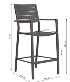 Dehner Barstuhl Montpellier, ca. B55,5/H113/T56,5 cm