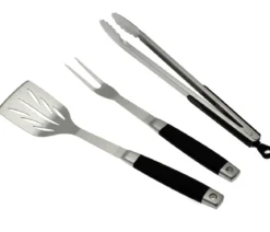 Dehner BBQ Edelstahl-Grillbesteck, 3-teilig