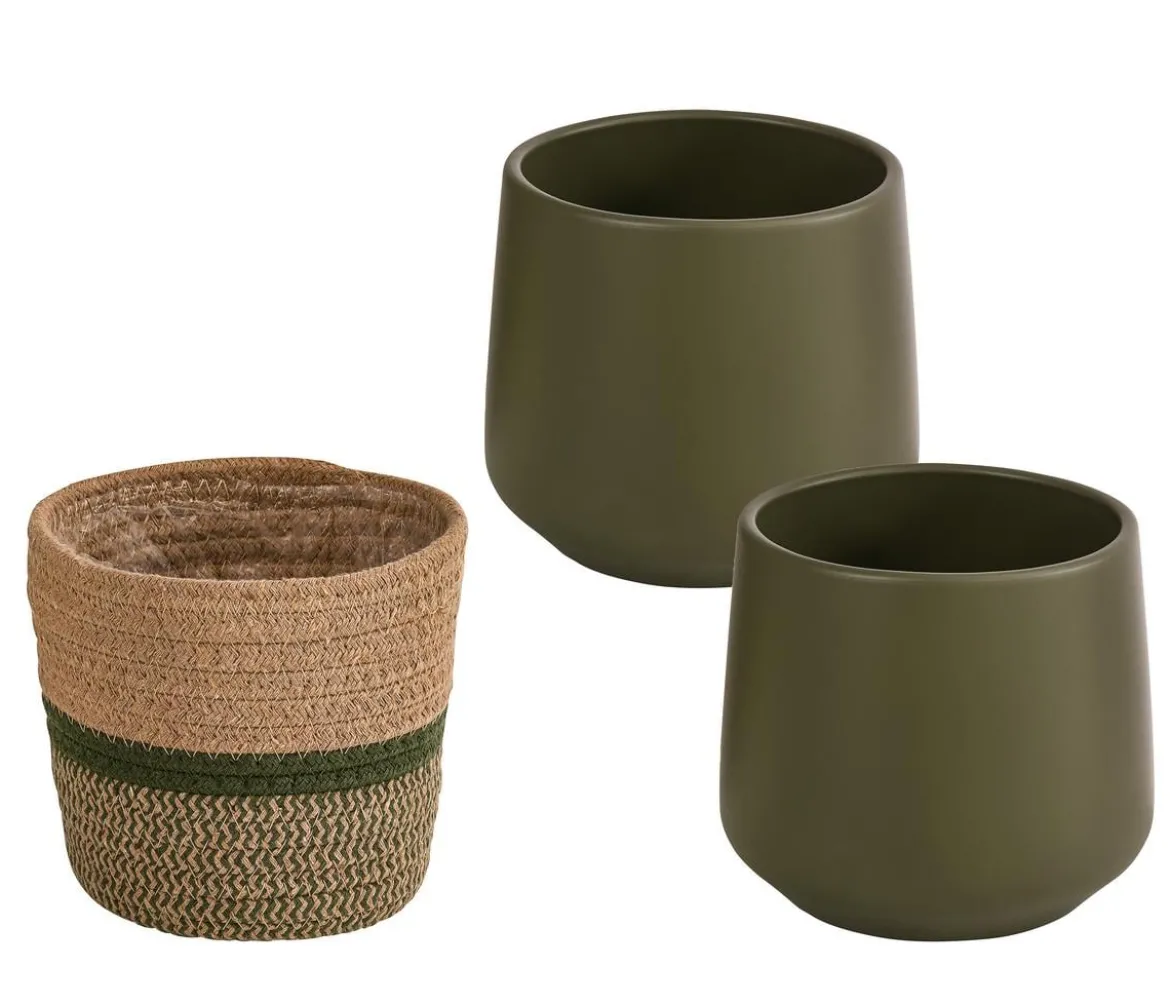 Dehner Übertopf-Set Green Feeling, 3-teilig