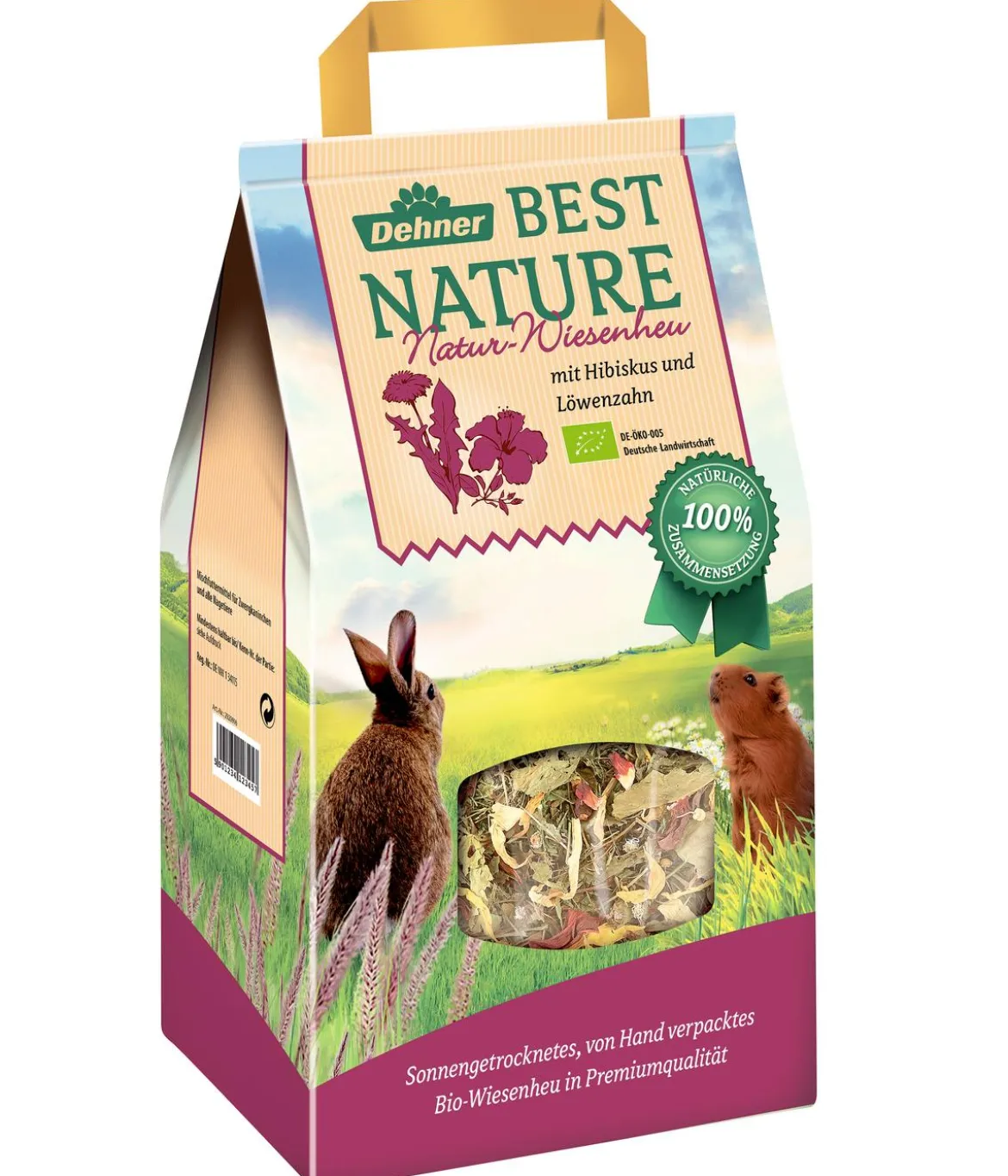 Dehner Best Nature Bio Natur-Wiesenheu, mit Hibiskus, 1 kg