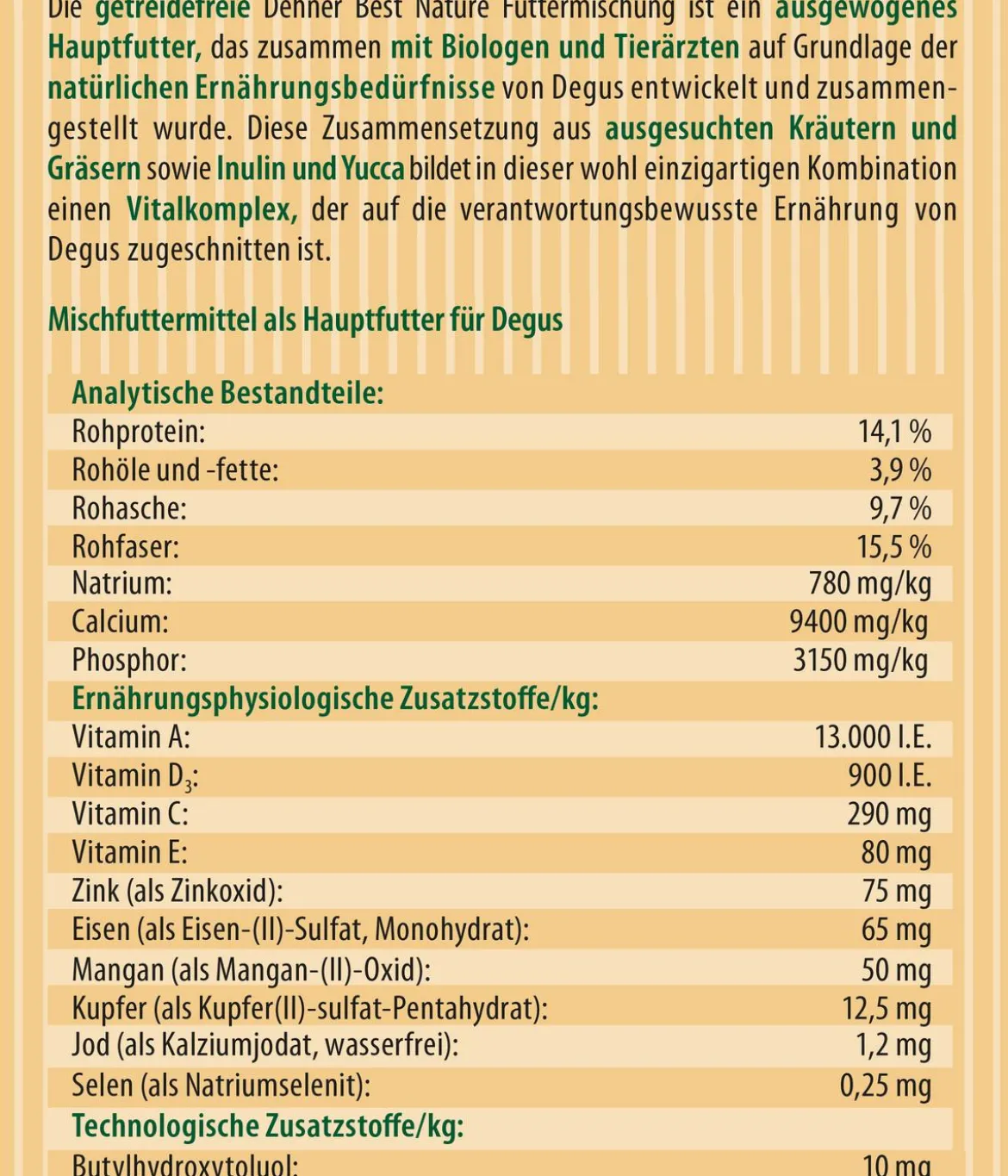 Dehner Best Nature Degufutter, 2 kg